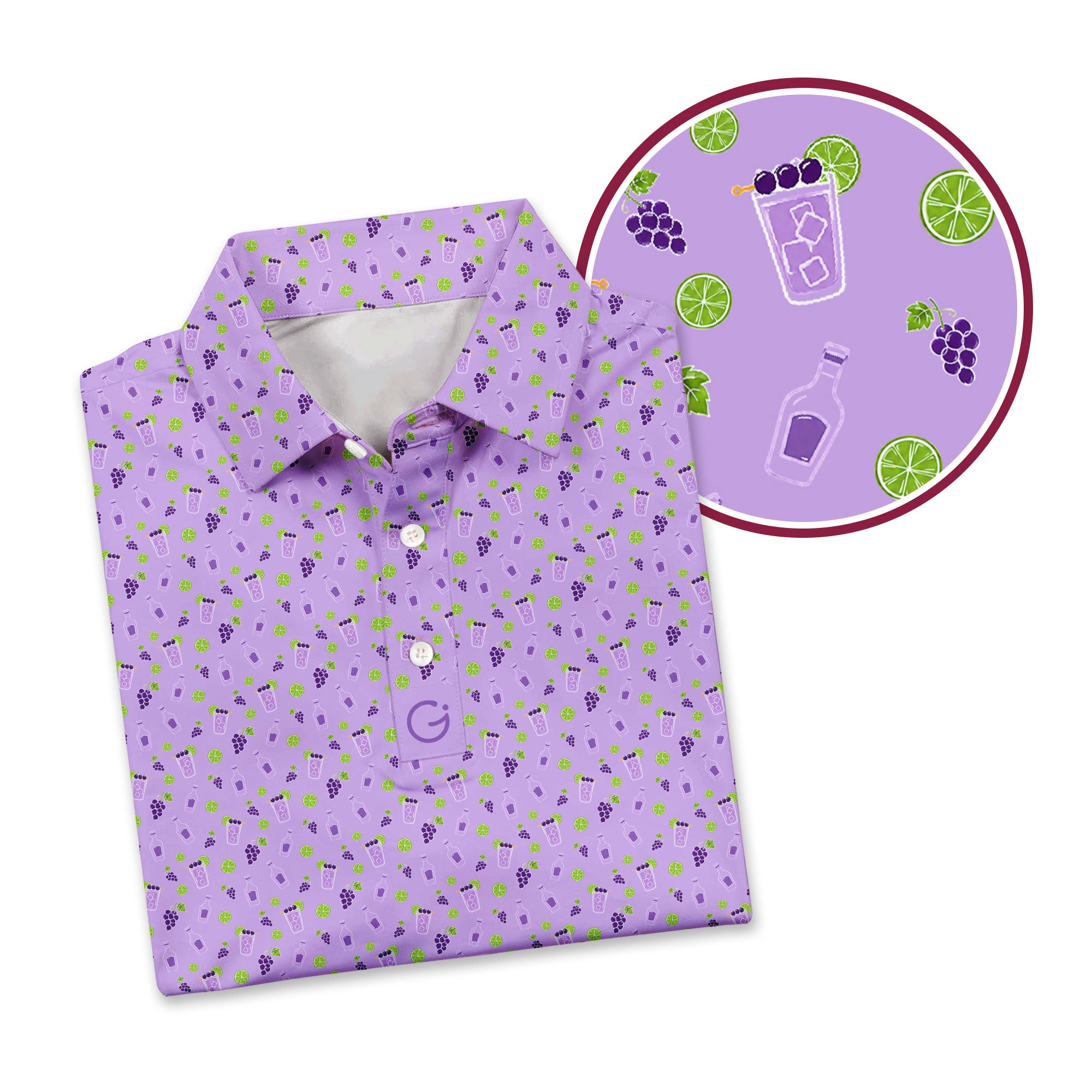 19th Hole Transfusion Polo Shirt For Men - Detail Close-up