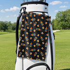 19th Hole Whiskey 1866 Golf Golf Towel - Hanging on a Golf Bag