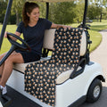 19th Hole Whiskey Glasses Full-Size Towel & Car Seat Cover - On a Golf Cart Seat
