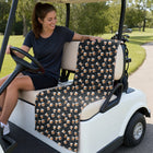 19th Hole Whiskey Glasses Full-Size Towel & Car Seat Cover - On a Golf Cart Seat