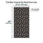 19th Hole Whiskey Glasses Full-Size Towel & Car Seat Cover - Size Chart
