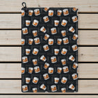 19th Hole Whiskey Glasses Golf Towel - Laid Flat