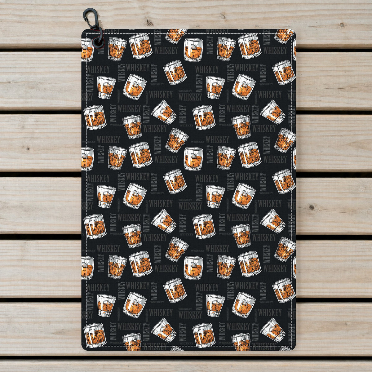 19th Hole Whiskey Glasses Golf Towel - Laid Flat
