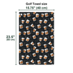 19th Hole Whiskey Glasses Golf Towel - Size Chart