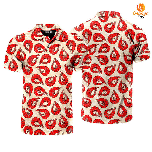 Shrimps And Lemons Pattern Polo Shirt For Men