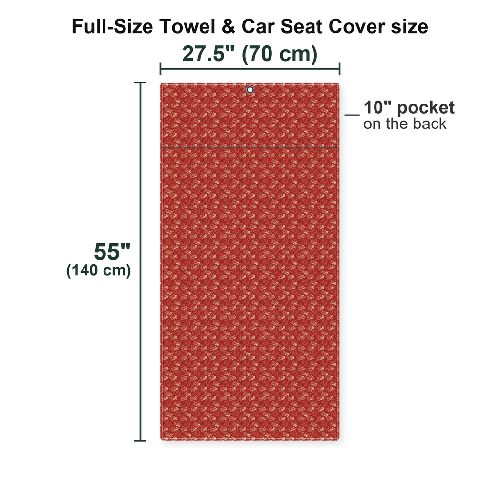 250th Anniversary Full-Size Towel & Car Seat Cover - Size Chart