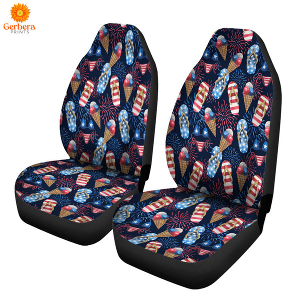 4th Of Day Beach Slippers Fireworks Car Seat Cover Car Interior Accessories CSC5326
