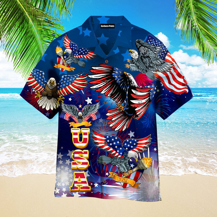 4th Of July Independence Day Eagles USA Aloha Hawaiian Shirts For Men & For Women WT8211