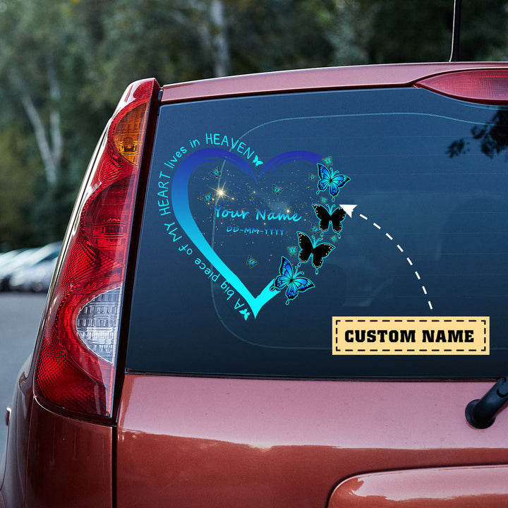 A Big Piece Of My Heart Custom Text Car Decal Sticker | Waterproof | PVC Vinyl | CSCT5134-Colorful-Gerbera Prints.