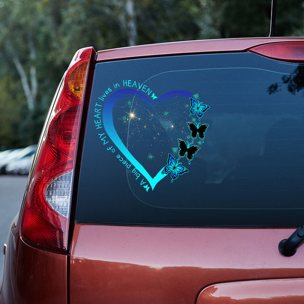A Big Piece Of My Heart Car Decal Sticker | Waterproof | PVC Vinyl | CS5134-Colorful-Gerbera Prints.