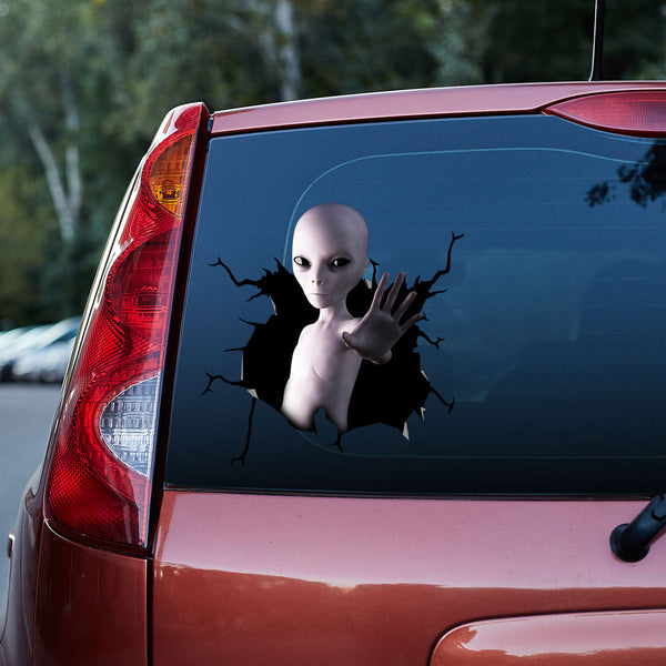 Alien Holding Hand 3D Vinyl Car Decal Stickers CS5574