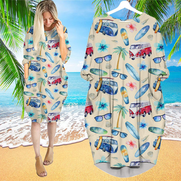 Aloha Adventure To The Beach Long Sleeve Midi Dress | MD1450