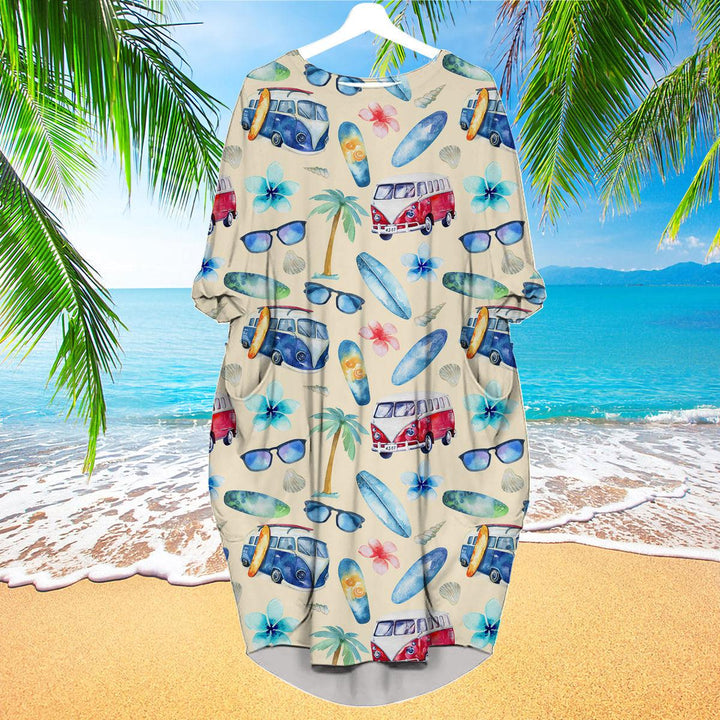 Aloha Adventure To The Beach Long Sleeve Midi Dress | MD1450