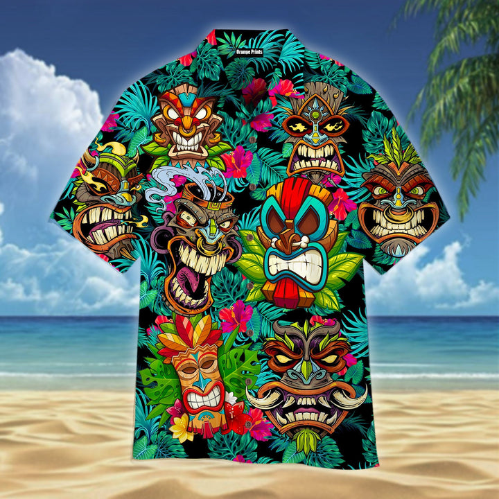 Aloha Tiki Tropical Floral Aloha Hawaiian Shirts For Men and For Women WT1717-Gerbera Prints.