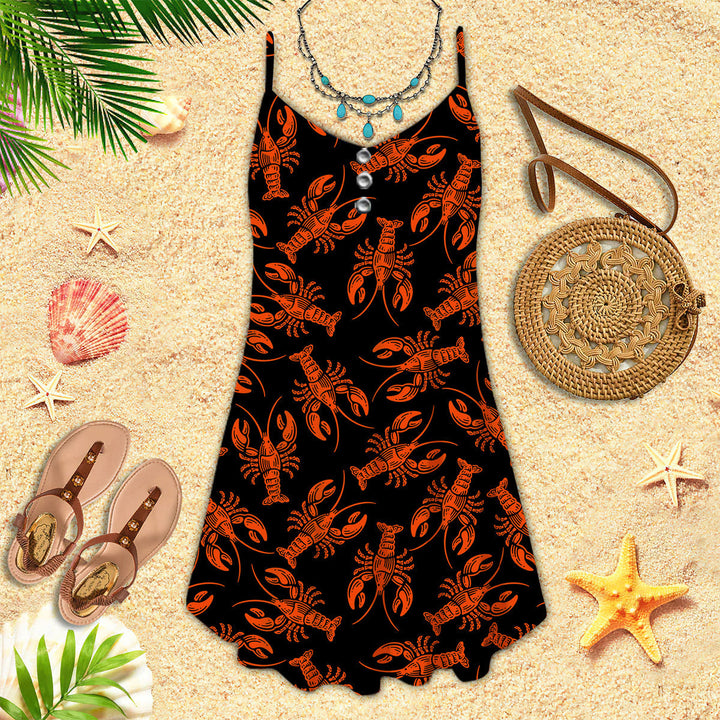 Amazing Lobster Spaghetti Strap Summer Dress | SD1476