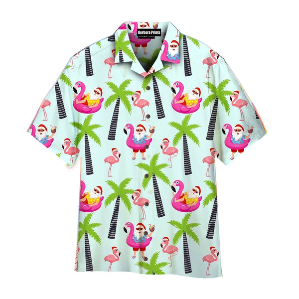 Amazing Santa Claus Flamingo On The Beach Aloha Hawaiian Shirts For Men & For Women WT6464