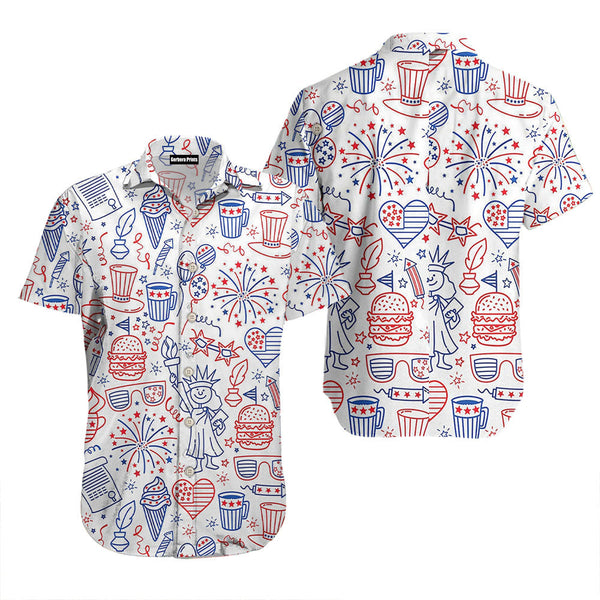 America Independence Day Fourth Of July Cool Art Hawaiian Shirt
