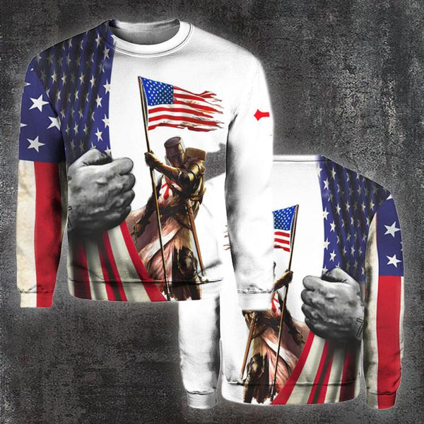 American Flag Crewneck Sweatshirt For Men & Women