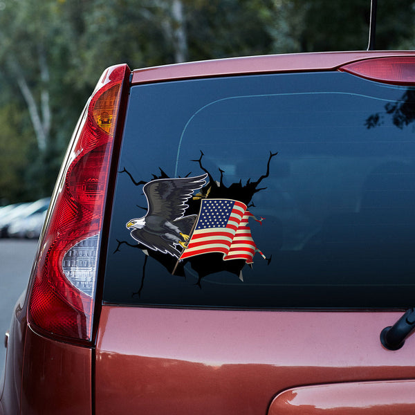 American Flag Eagle 3D Vinyl Car Decal Stickers CS5738