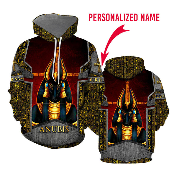 Anubis Ancient Egypt Custom Name Hoodie For Men & Women