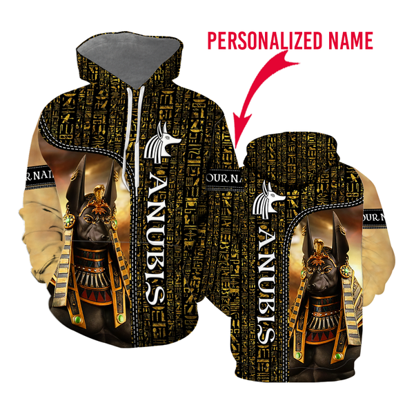 Anubis Ancient Egypt Custom Name Hoodie For Men & Women