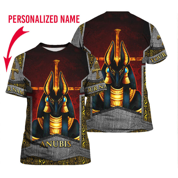 Anubis Ancient Egypt Custom Name T Shirt For Men & Women