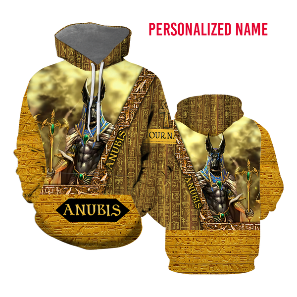 Anubis Ancient Egyptian Custom Name Hoodie For Men & Women