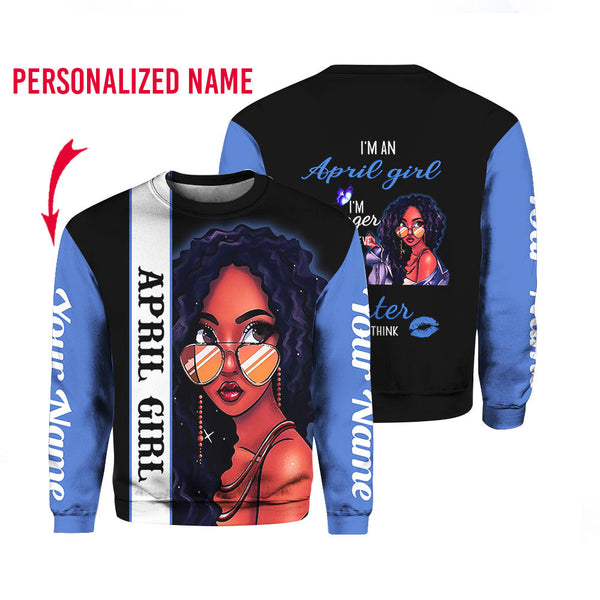 April Girl Custom Name Crewneck Sweatshirt For Men & Women