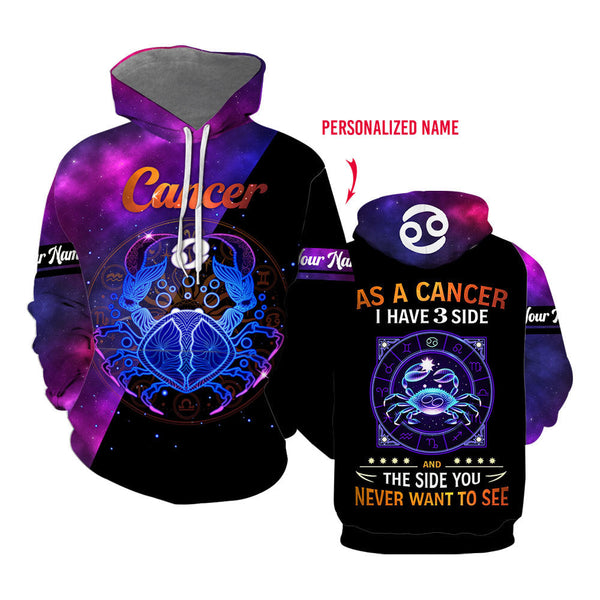 As A Cancer I Have 3 Sides Nutrition Facts Custom Name Hoodie For Men & Women