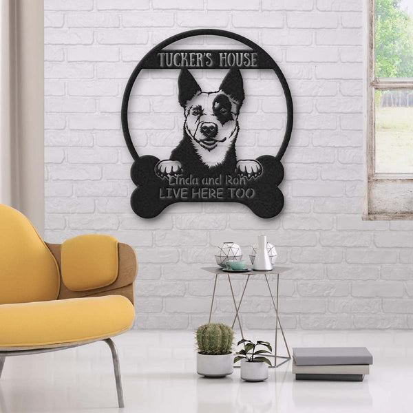 Australian Cattle Dog Lovers Funny Personalized Custom Name Metal House Sign Cut Metal Signs