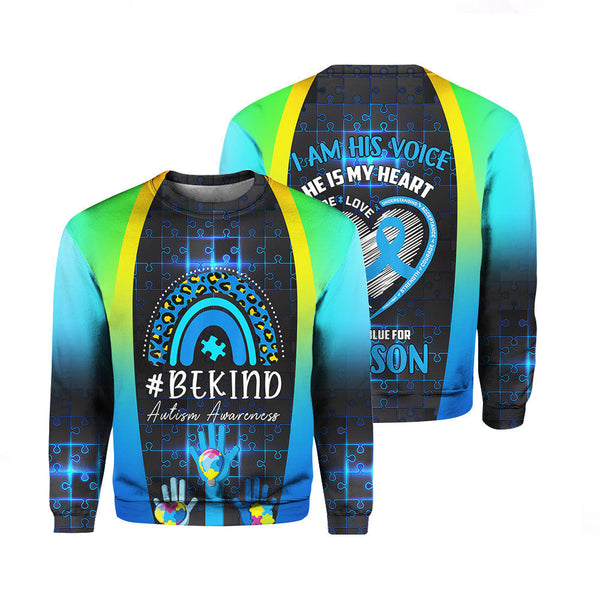 Be Kind I Wear Blue For My Son Crewneck Sweatshirt For Men & Women Hp5665