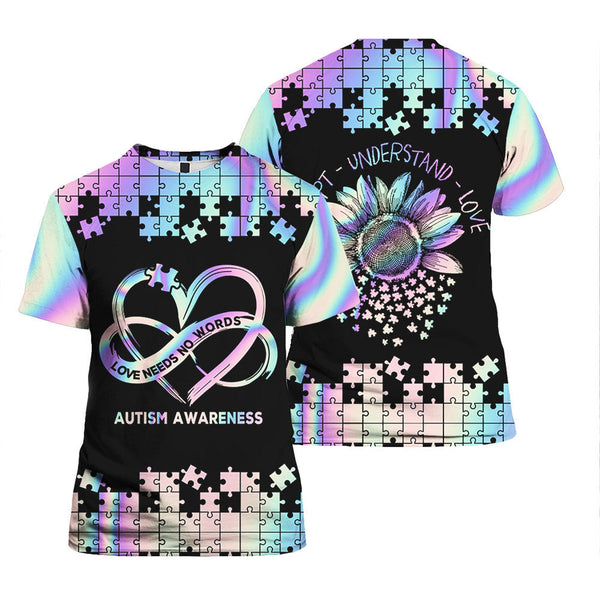 Infinity Heart Sunflower Accept Understand Love T Shirt For Men & Women HP5735