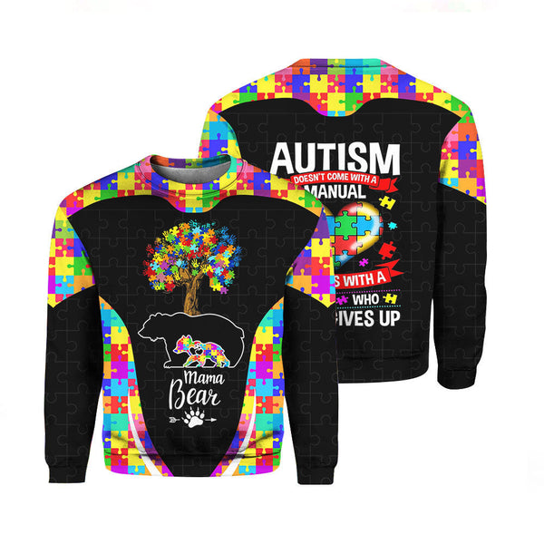 Autism Mom Mama Bear Autism Awareness Crewneck Sweatshirt All Over Print For Men & Women HP5667