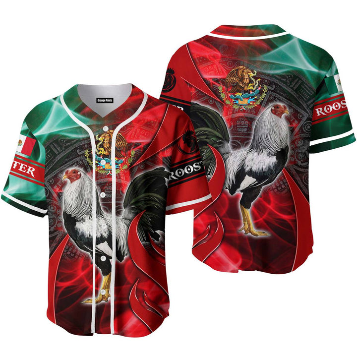 Rooster Mexico - Gift For Mexicans, Mexico Lovers - Red And Green Baseball Jersey