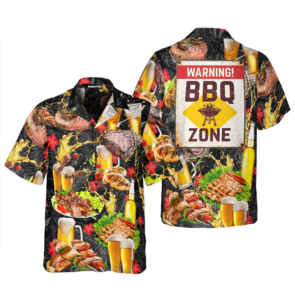 BBQ Warning BBQ Zone Aloha Hawaiian Shirts For Men & For Women WT2278-Colorful-Gerbera Prints.