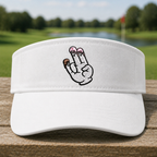 The Shocker Embroidered Visor - Front View, White