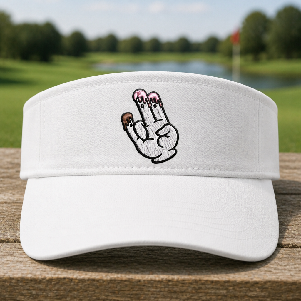 The Shocker Embroidered Visor - Front View, White