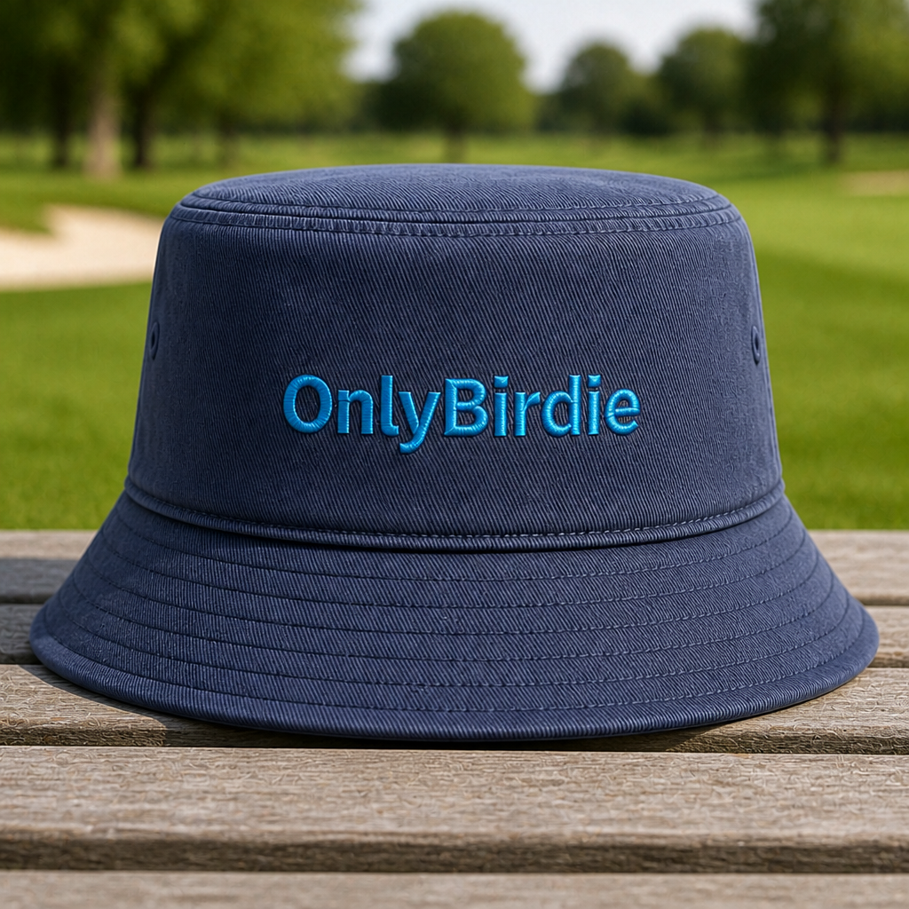 OnlyBirdie Embroidered Bucket Hat - Front View, Navy