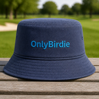 OnlyBirdie Embroidered Bucket Hat - Front View, Navy