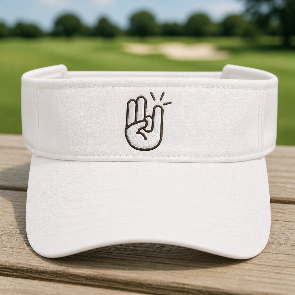 Two In Pink One In Stink Embroidered Visor - Front View, White