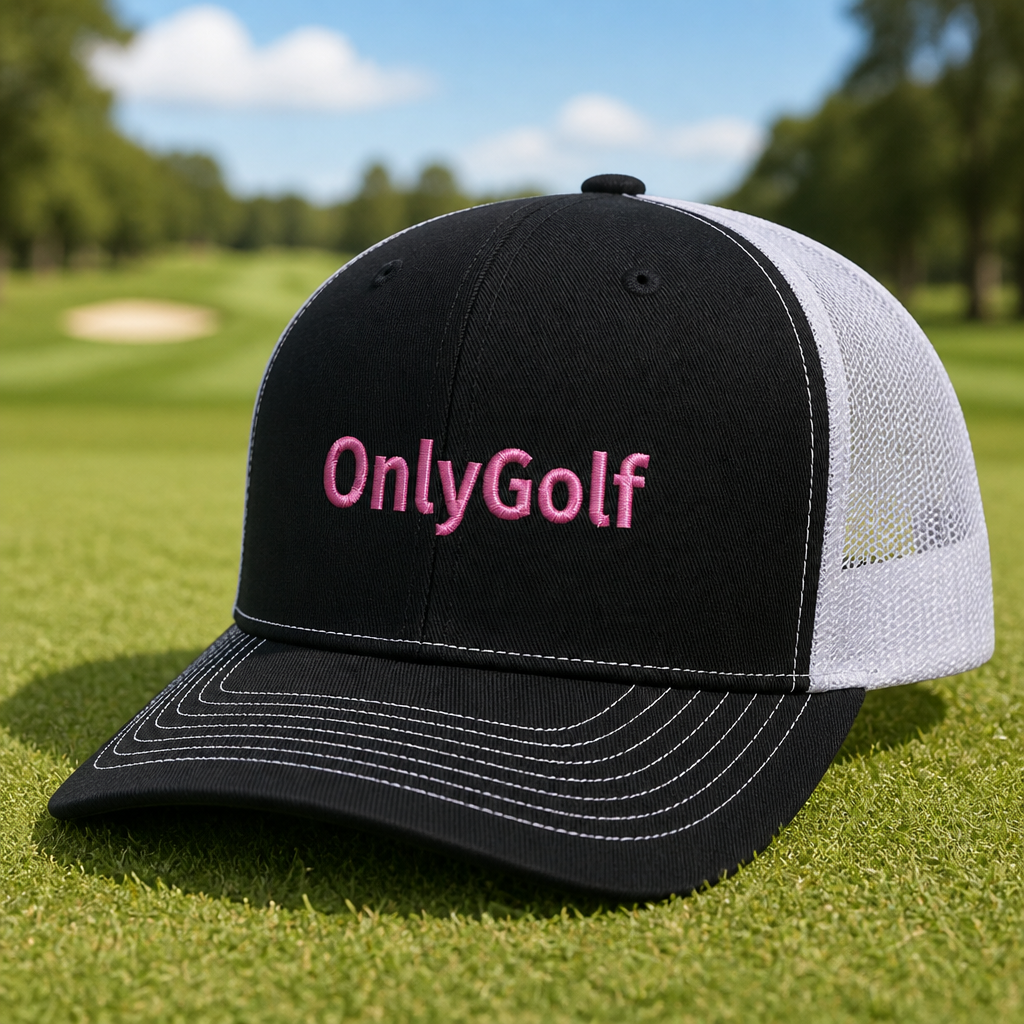 Only Golf Embroidered Trucker Hat - Lifestyle, Black - White