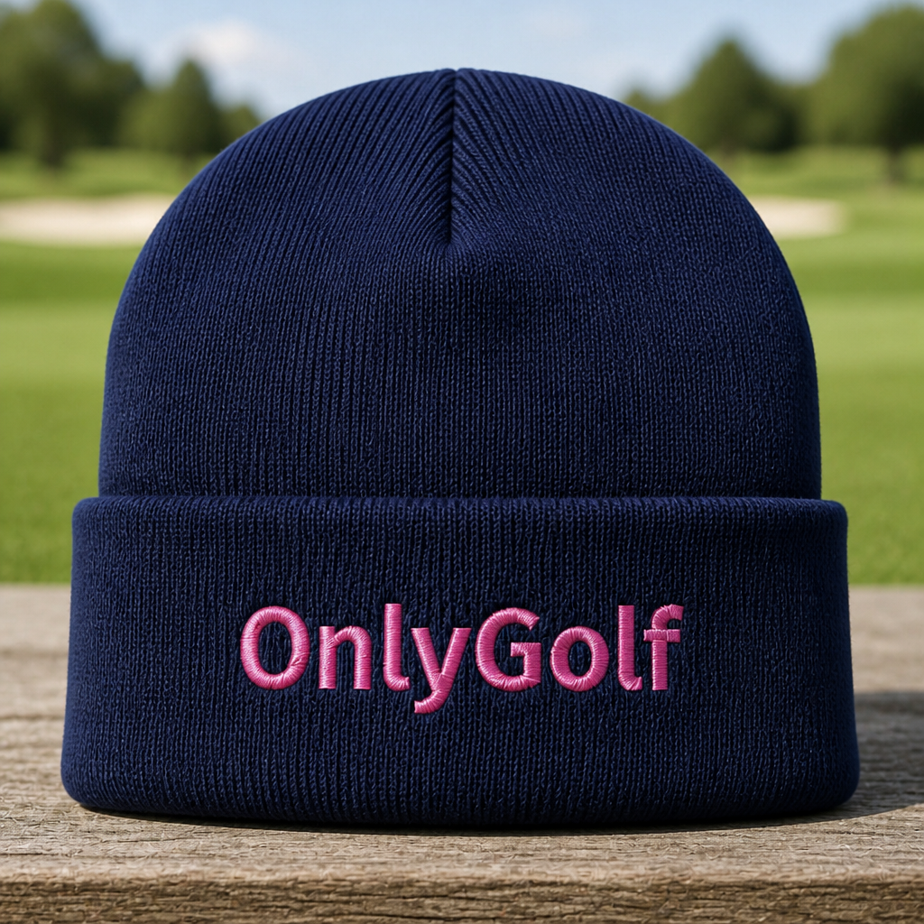 Only Golf Embroidered Beanie - Front View, Navy