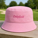Only Golf Embroidered Bucket Hat - Front View, Pink