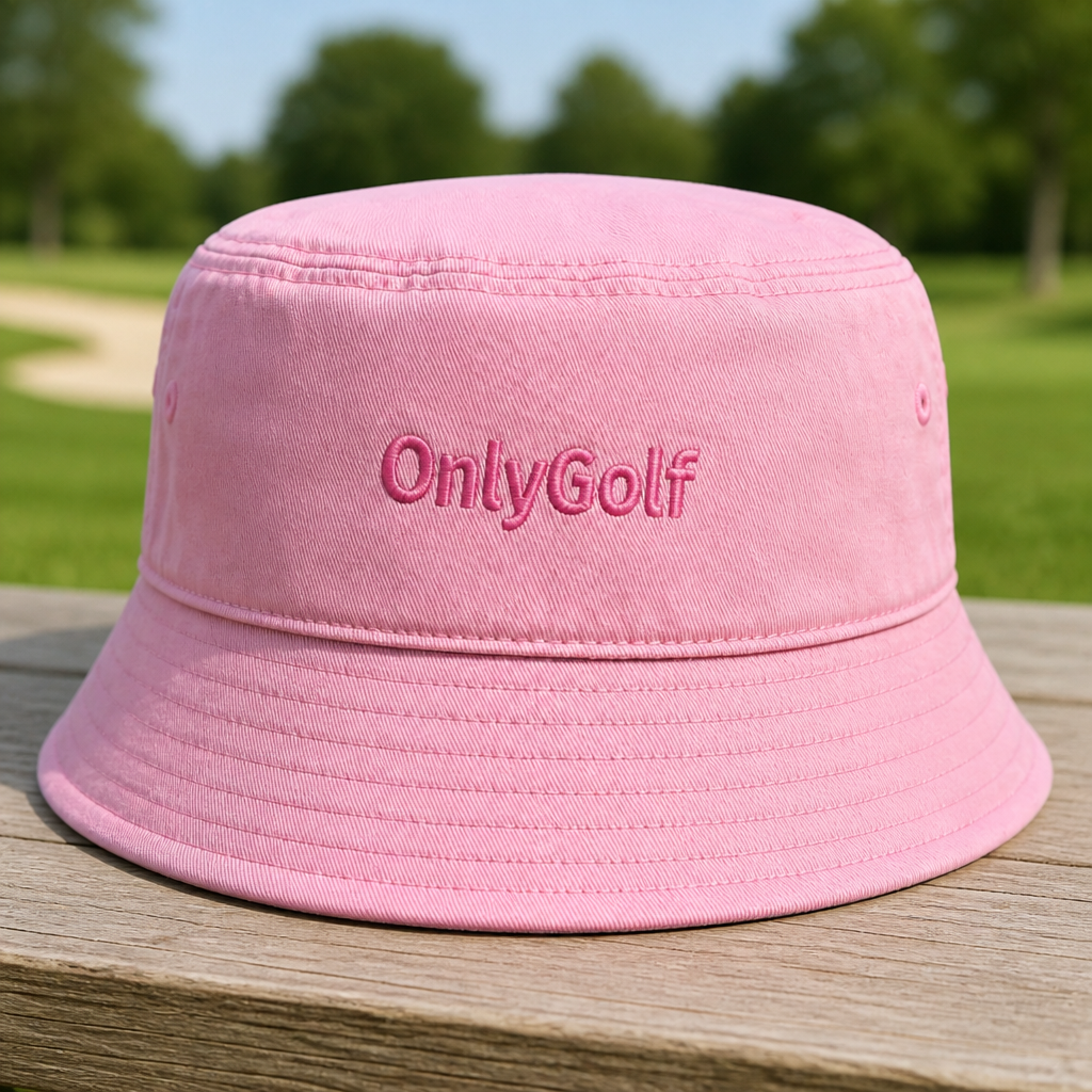 Only Golf Embroidered Bucket Hat - Front View, Pink