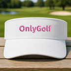 Only Golf Embroidered Visor - Front View, White