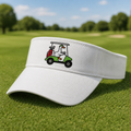 Duck Cart Embroidered Visor - Lifestyle, White