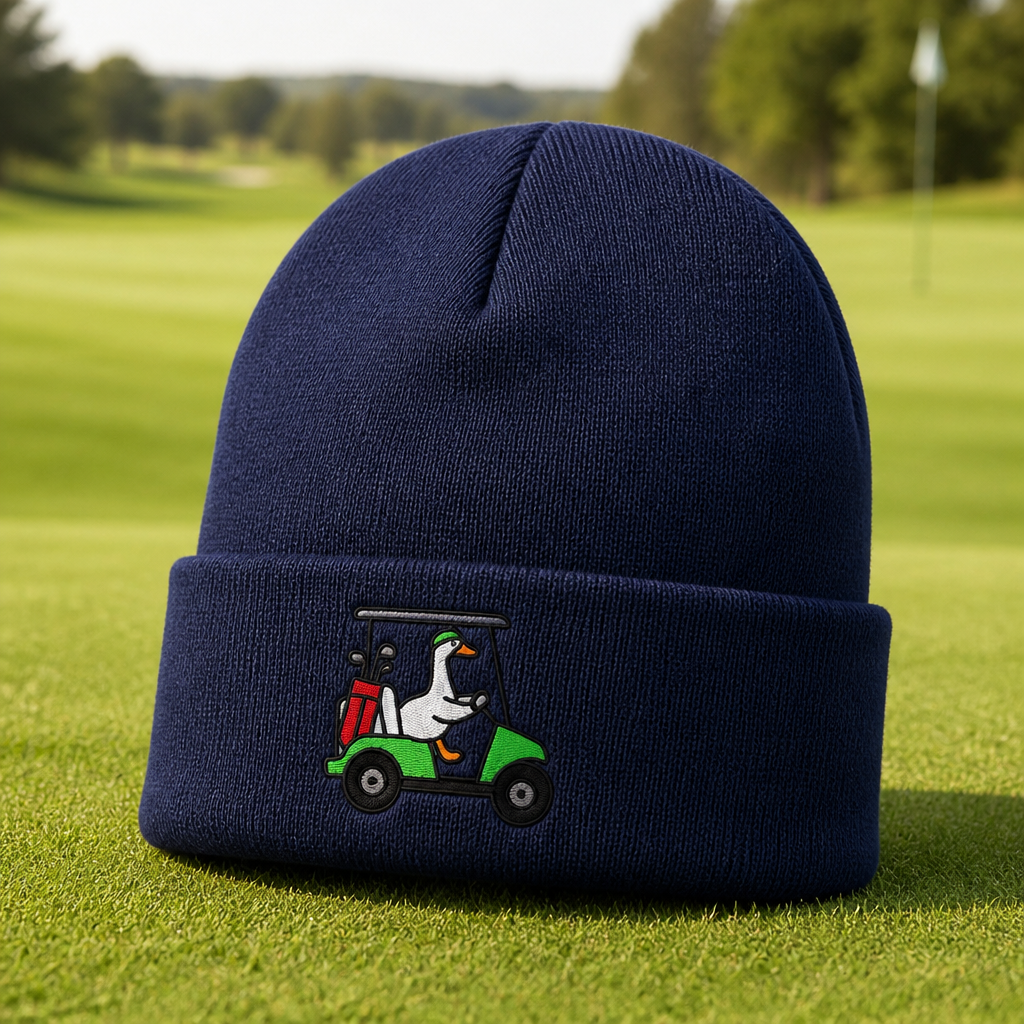 Duck Cart Embroidered Beanie - Lifestyle, Navy