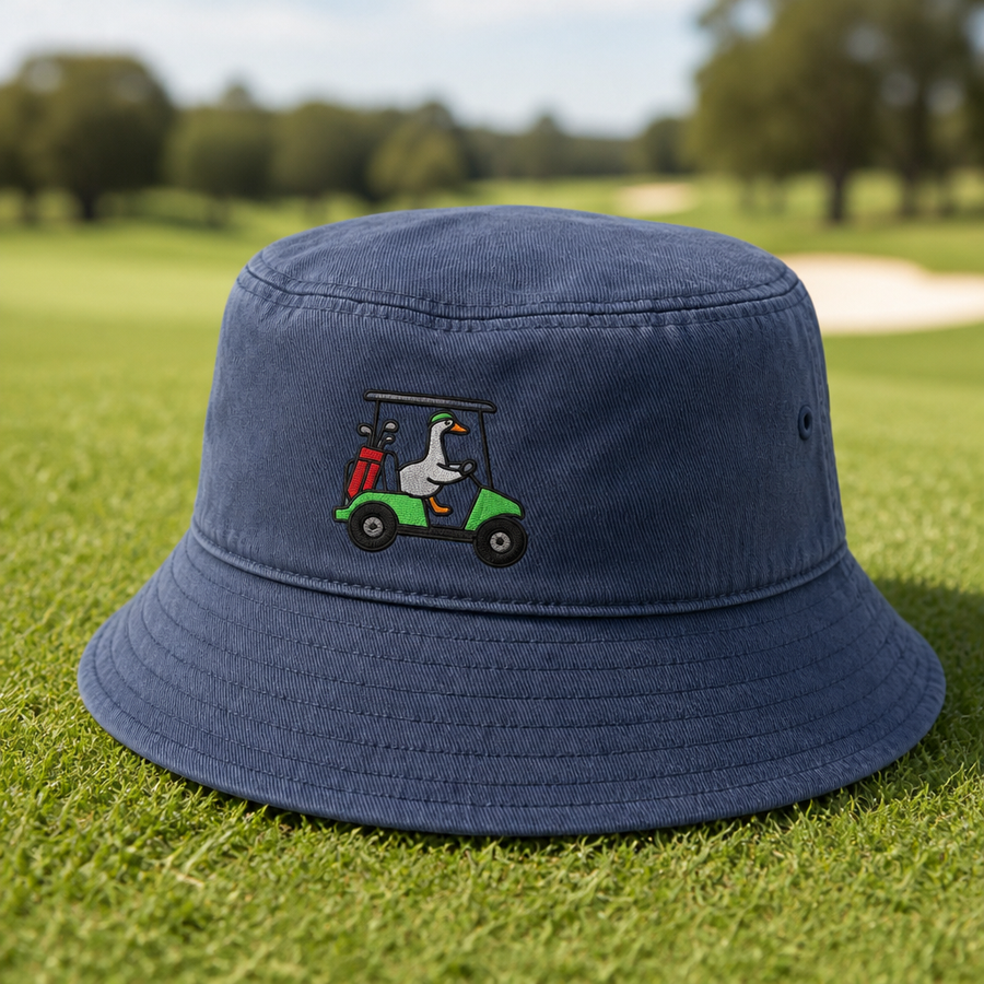 Duck Cart Embroidered Bucket Hat