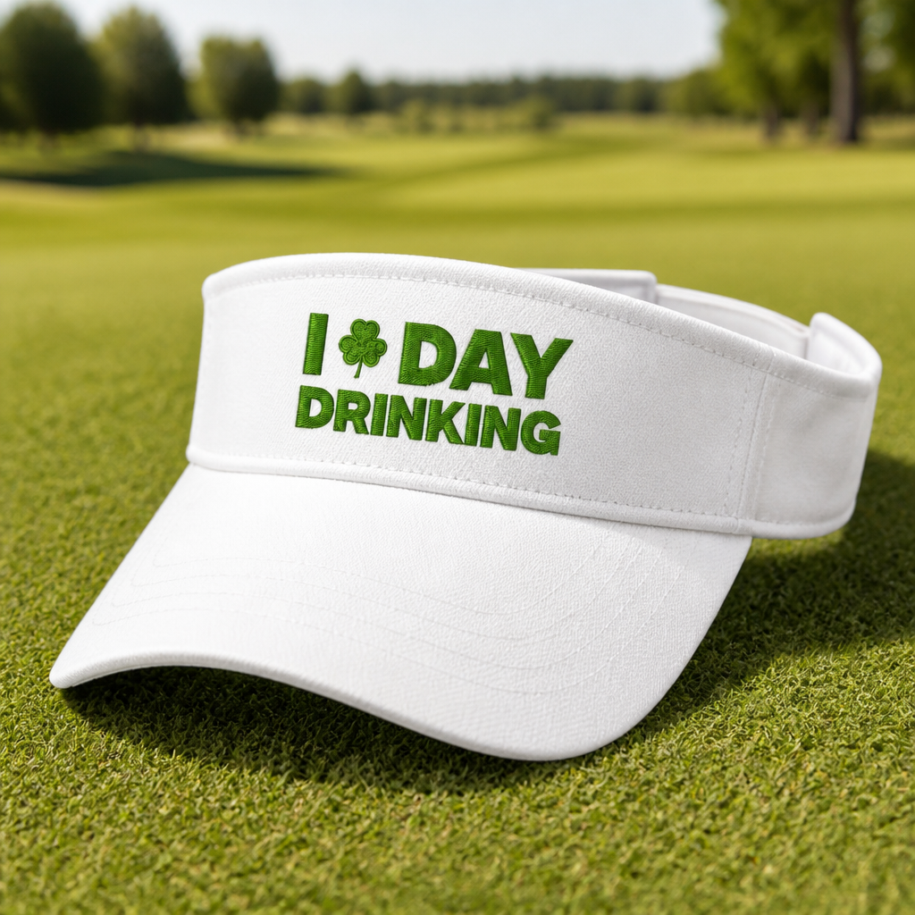 I Love Day Drinking Embroidered Visor - Lifestyle, White