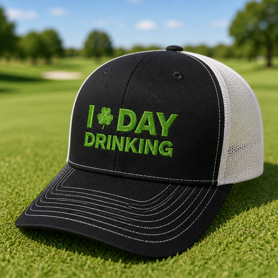 I Love Day Drinking Embroidered Trucker Hat